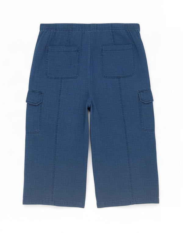 Женские укороченные брюки с высокой талией Marks & Spencer UK 20 2XL W40 L24 синие