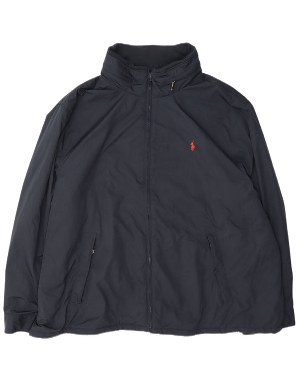 Мужская ветровка с большим капюшоном Ralph Lauren UK 48 4XL темно-синяя
