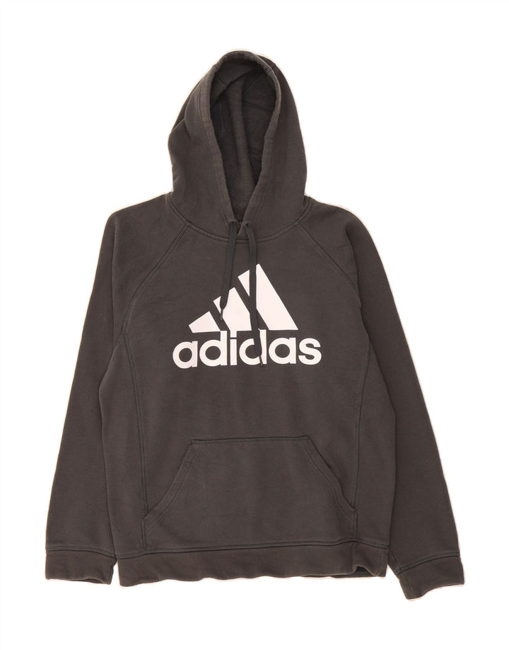 ADIDAS Mens Graphic Hoodie Jumper Medium Grey Cotton Vintage Adidas and Second-Hand Adidas from Messina Hembry 