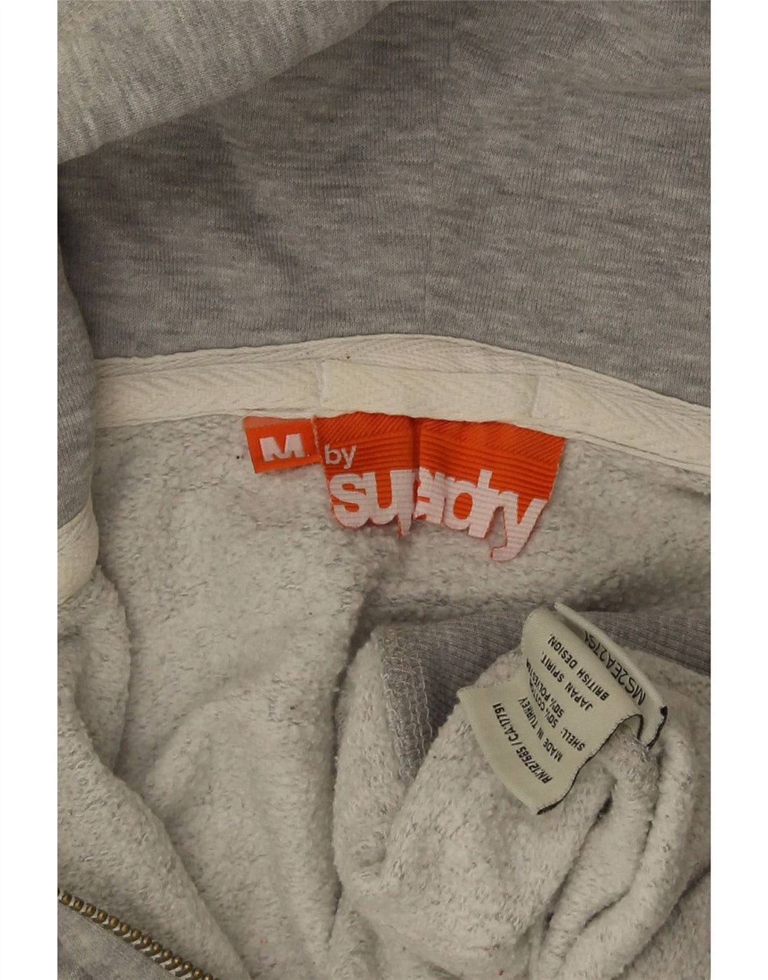 Мужской свитер с капюшоном на молнии Superdry, средний серый хлопок с крапинками