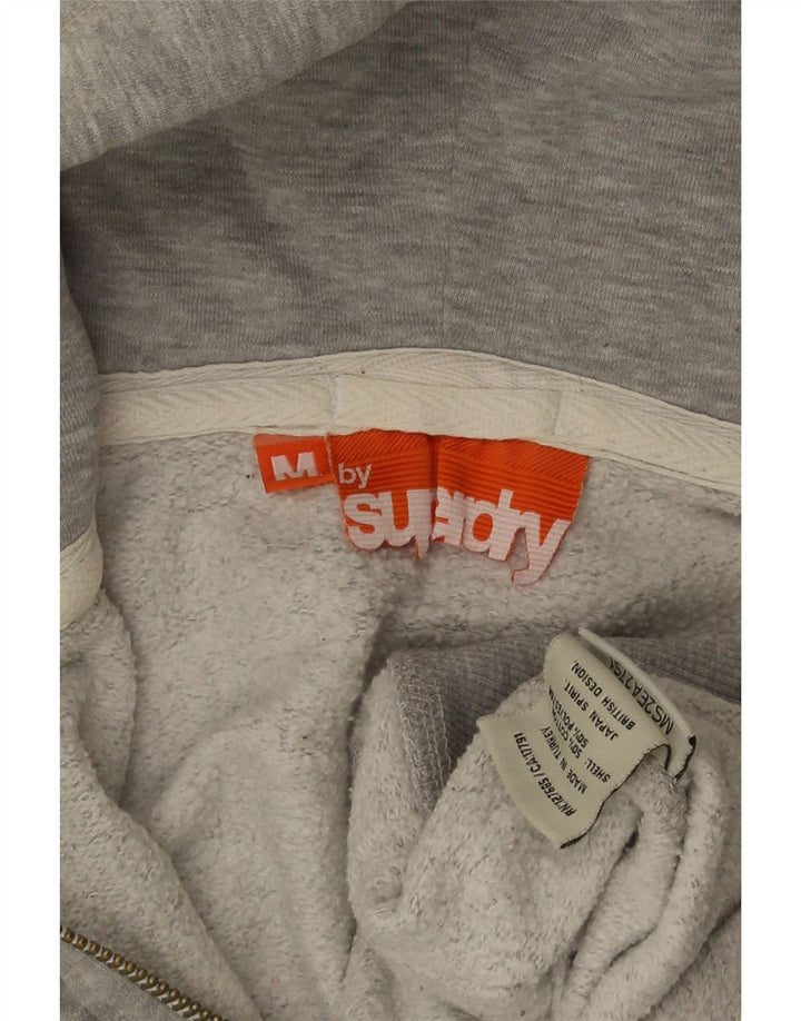 Мужской свитер с капюшоном на молнии Superdry, средний серый хлопок с крапинками