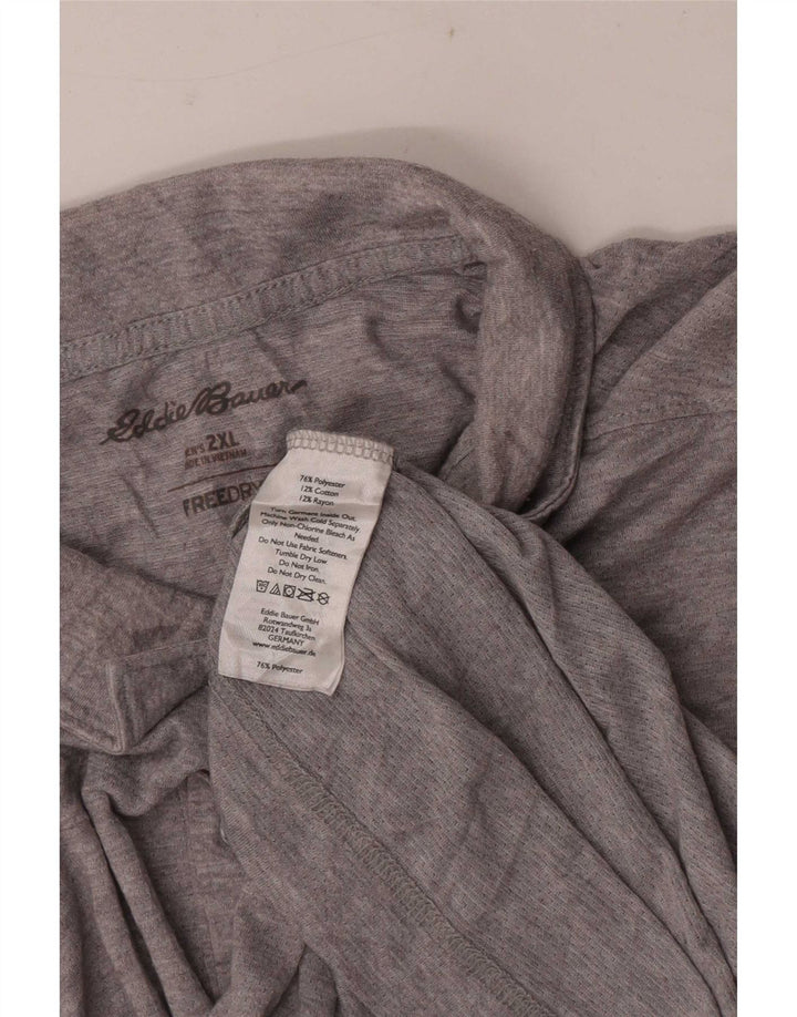 Мужская рубашка поло Eddie Bauer стандартного кроя с короткими рукавами 2XL, серый полиэстер