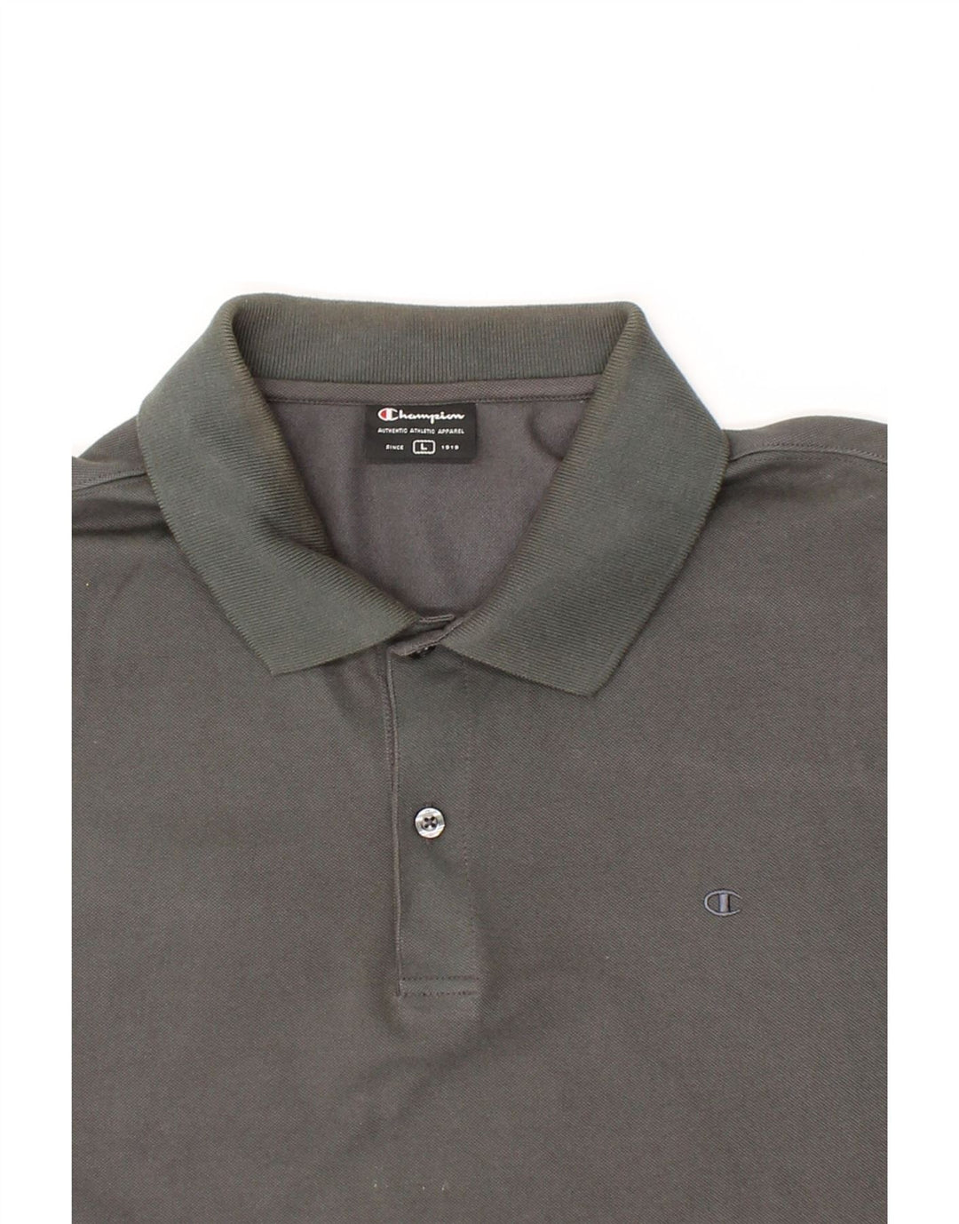 CHAMPION Mens Polo Shirt Large Grey Cotton Vintage Champion and Second-Hand Champion from Messina Hembry 