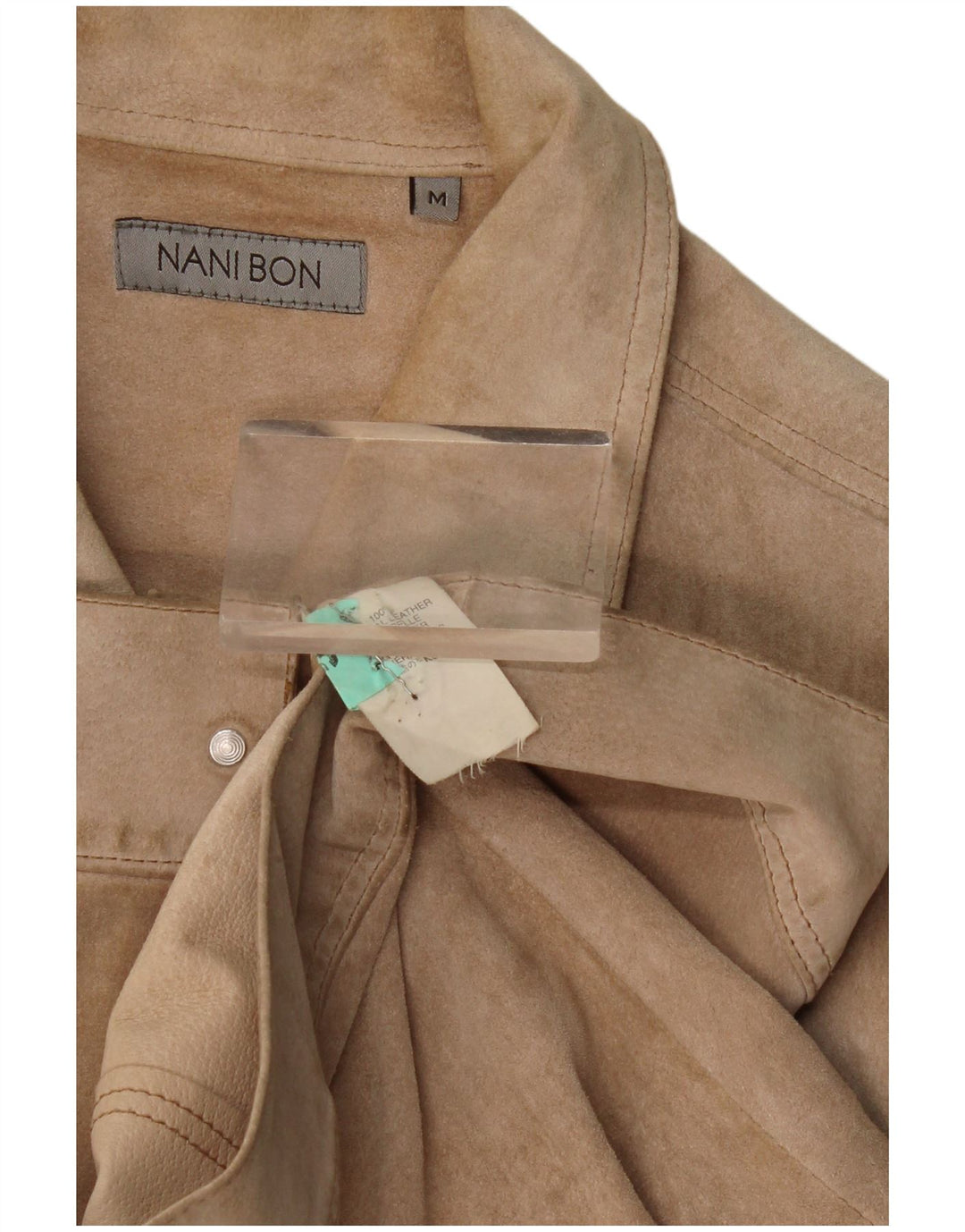 Мужская замшевая куртка-бомбер NANI BON UK 38 средний бежевый кожаный