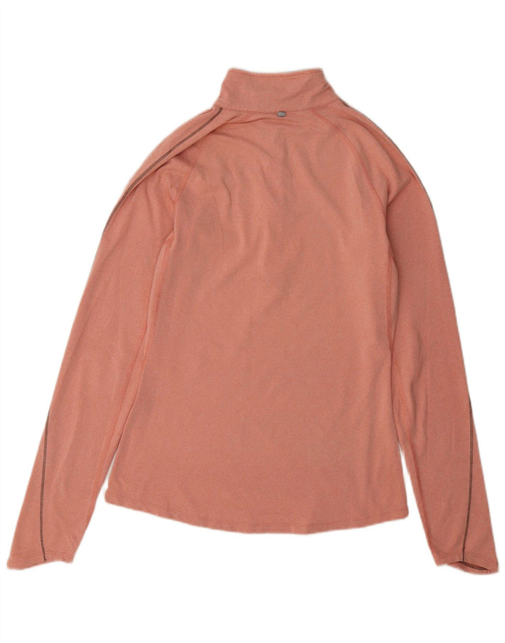 Женский спортивный костюм-пуловер с воротником на молнии Nike Dri Fit UK 10, маленький розовый
