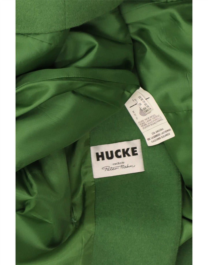 Женский двубортный пиджак Hucke, Великобритания, 18 XL, зеленая шерсть