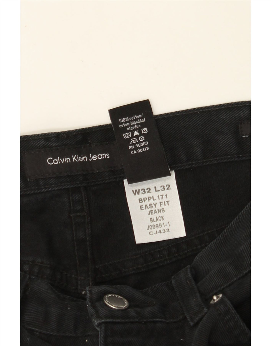 Мужские прямые джинсы CALVIN KLEIN W32 L32, черный хлопок