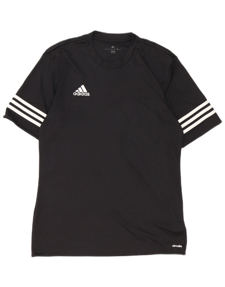 Мужская футболка Adidas Climalite, средний черный полиэстер