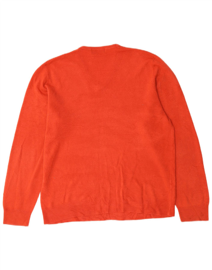 Мужской джемпер с v-образным вырезом Mark & Spencer Blue Harbour, большой красный акрил