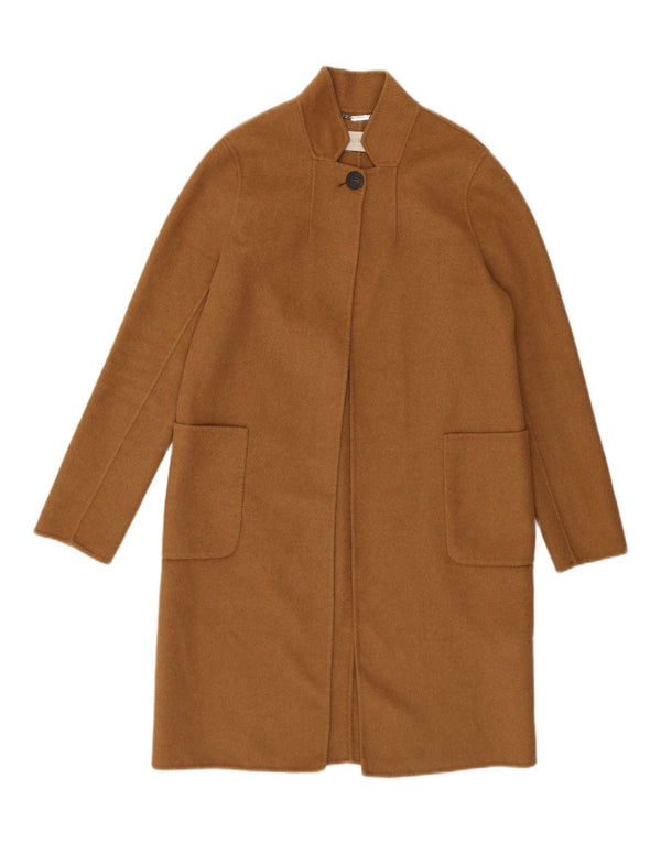 Женское пальто Hobbs UK 10, маленькое, коричневое, шерстяное