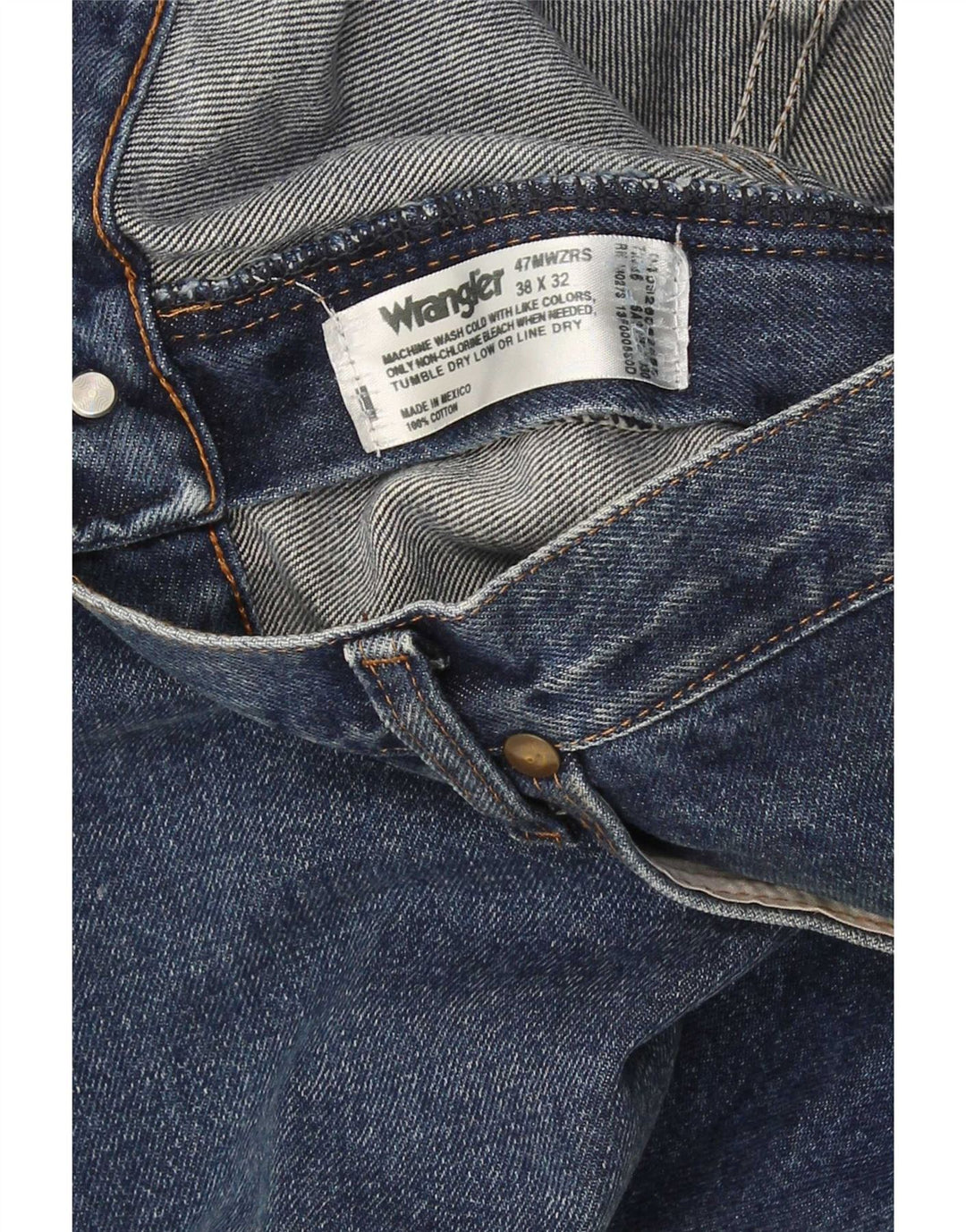 Мужские прямые джинсы Wrangler W38 L32 синие, хлопок
