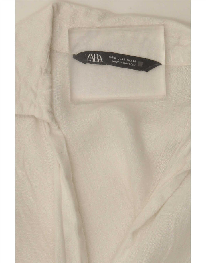 Женская рубашка Zara UK 10, маленькая, белая