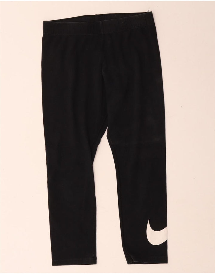 Женские леггинсы-капри с рисунком Nike UK 8, маленькие черные хлопковые