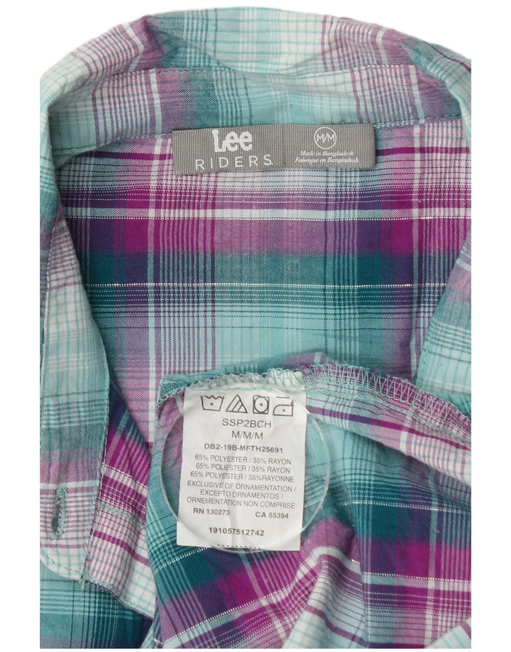 Рубашка без рукавов Lee Women Riders UK 14, средний зеленый полиэстер в клетку