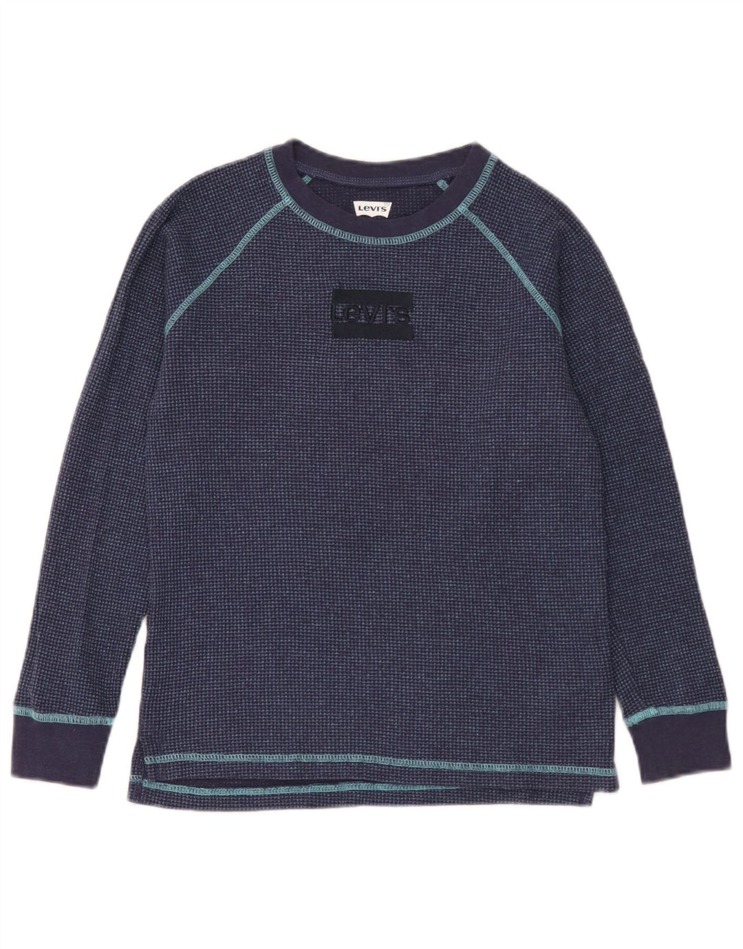 Топ Levi's с длинными рукавами для мальчиков 11–12 лет, темно-синий, хлопок