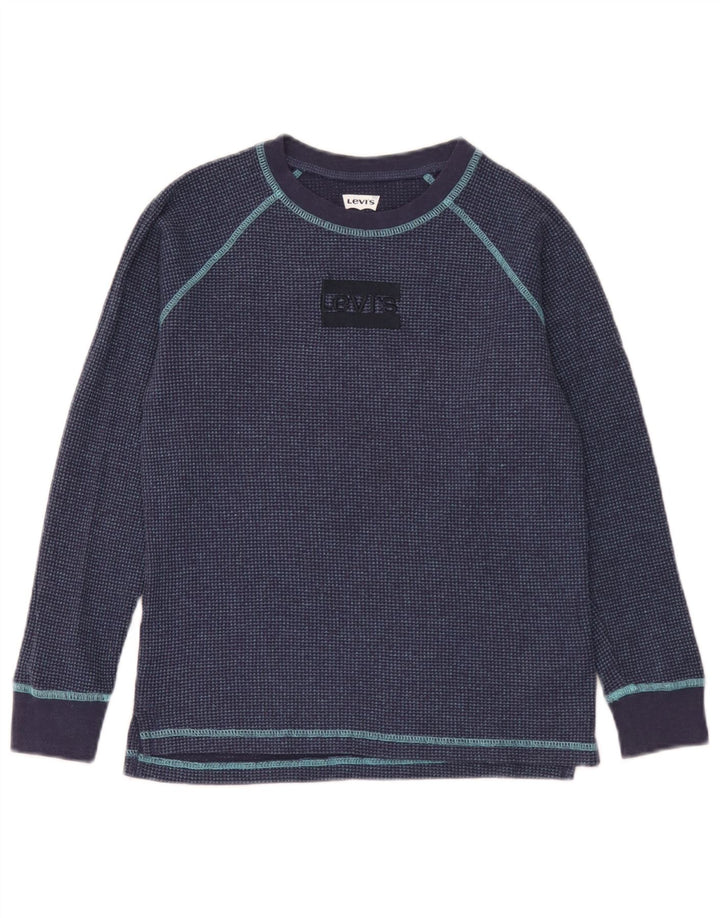 Топ Levi's с длинными рукавами для мальчиков 11–12 лет, темно-синий, хлопок