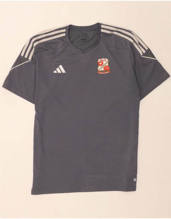Мужская футболка Adidas Swindon Town FC Slim Fit, большой серый полиэстер