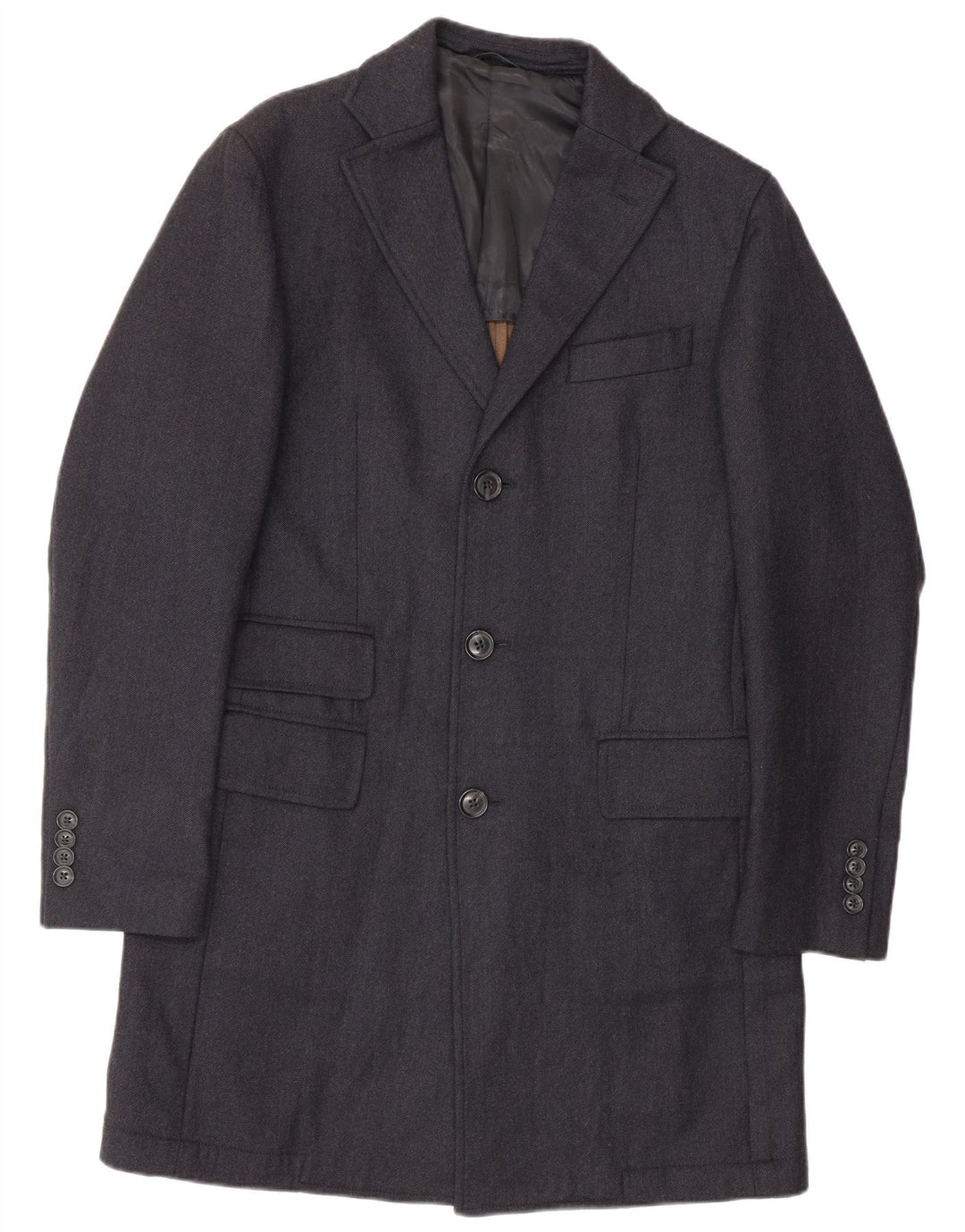 LUIGI BIANCHI Мужской удлиненный пиджак IT 48 Medium Navy Blue Classic