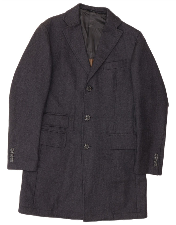 LUIGI BIANCHI Мужской удлиненный пиджак IT 48 Medium Navy Blue Classic