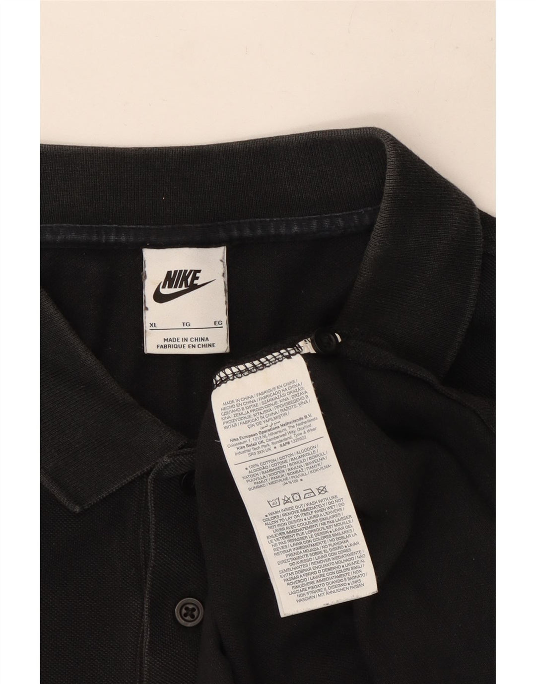 Мужская рубашка-поло Nike XL, черный хлопок