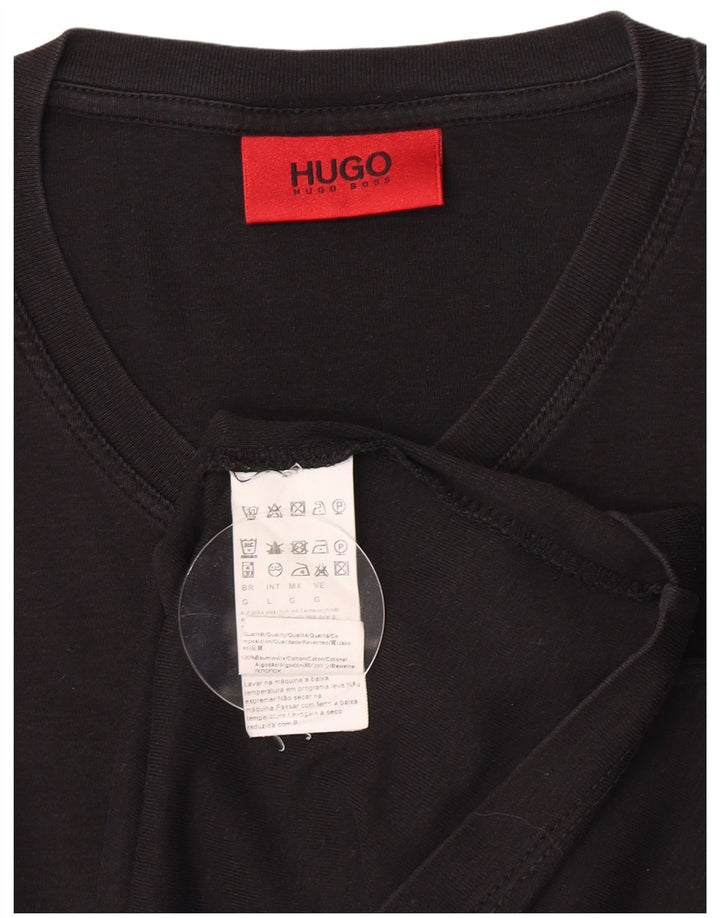 Мужская футболка Hugo Boss, большой черный хлопок