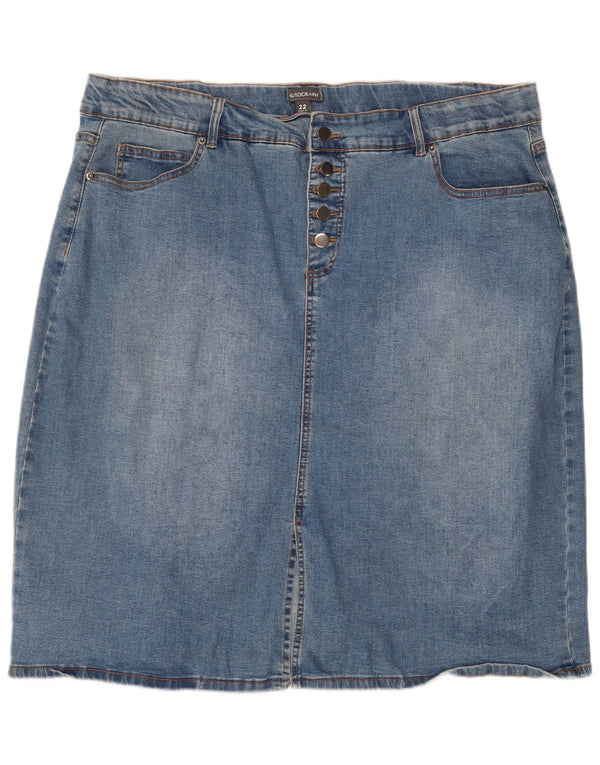 Женская джинсовая юбка Marks & Spencer Autograph UK 22 3XL W44 Синяя