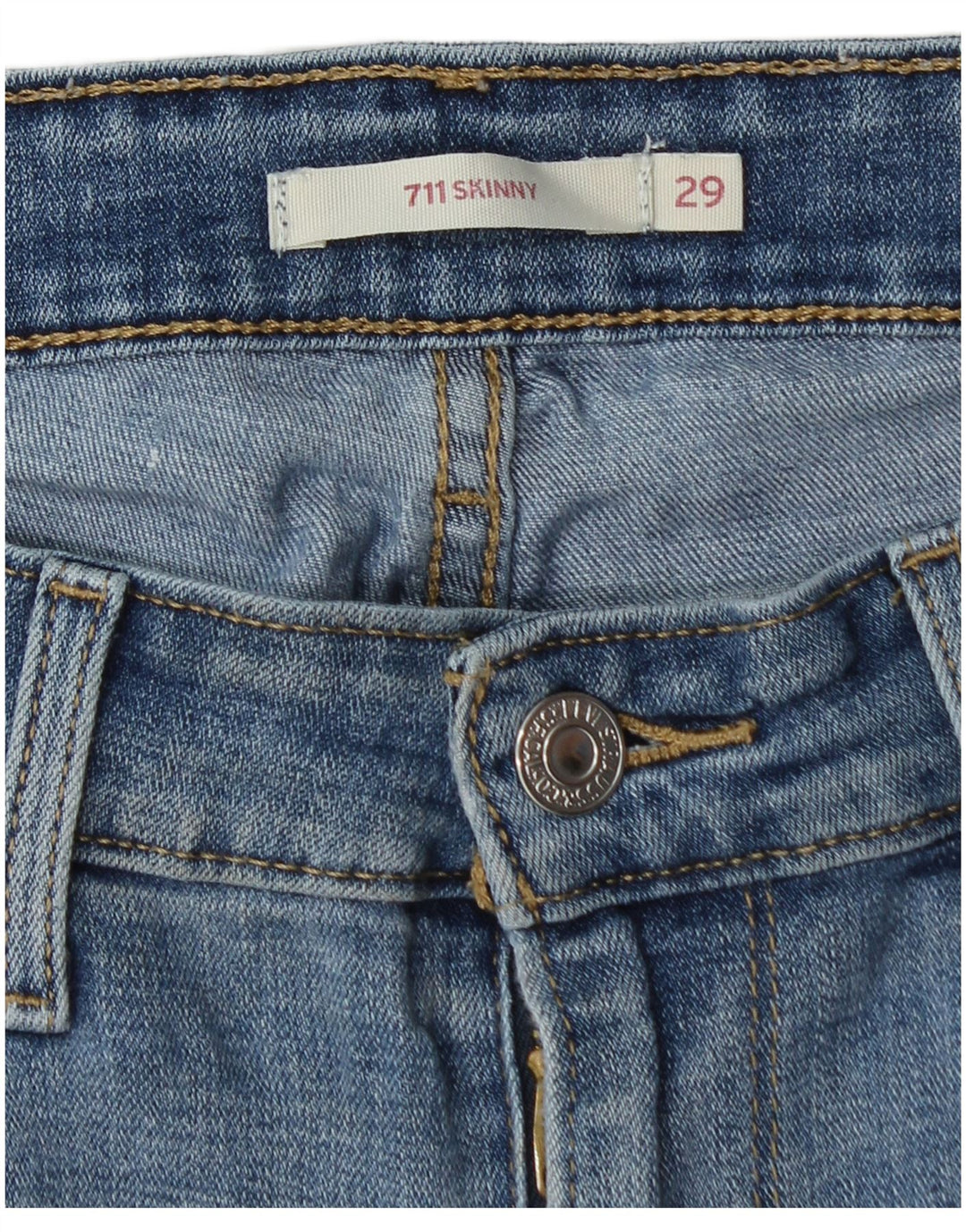 Женские джинсы скинни Levi's 711 W29 L30 синие, хлопок