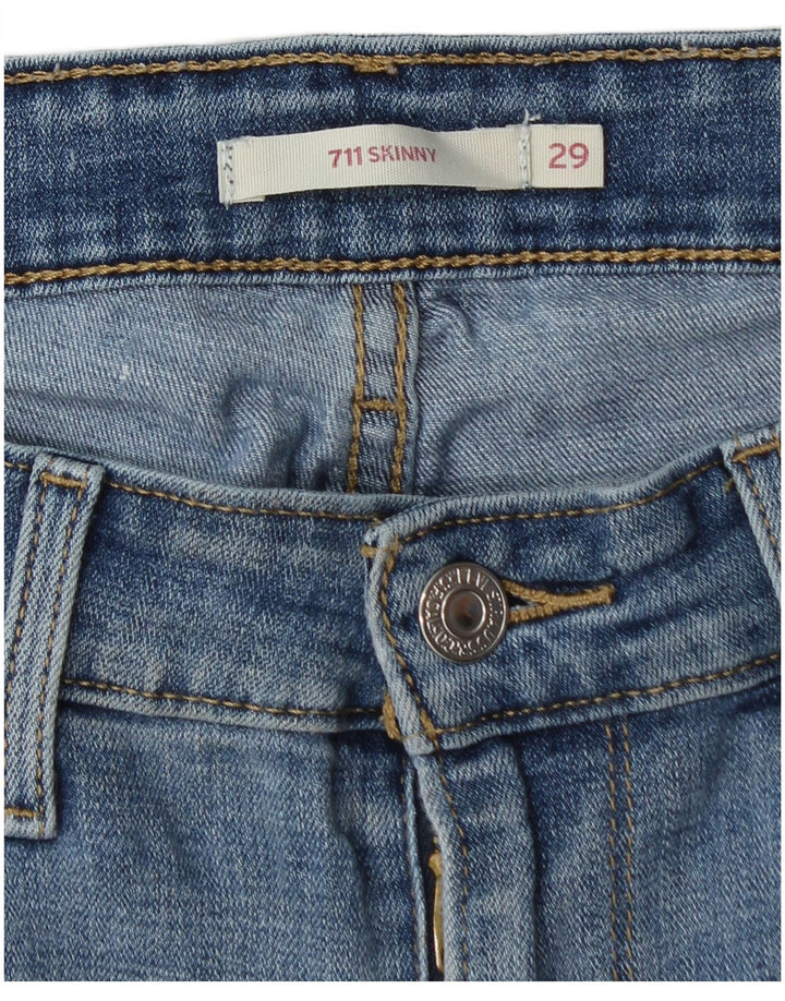 Женские джинсы скинни Levi's 711 W29 L30 синие, хлопок