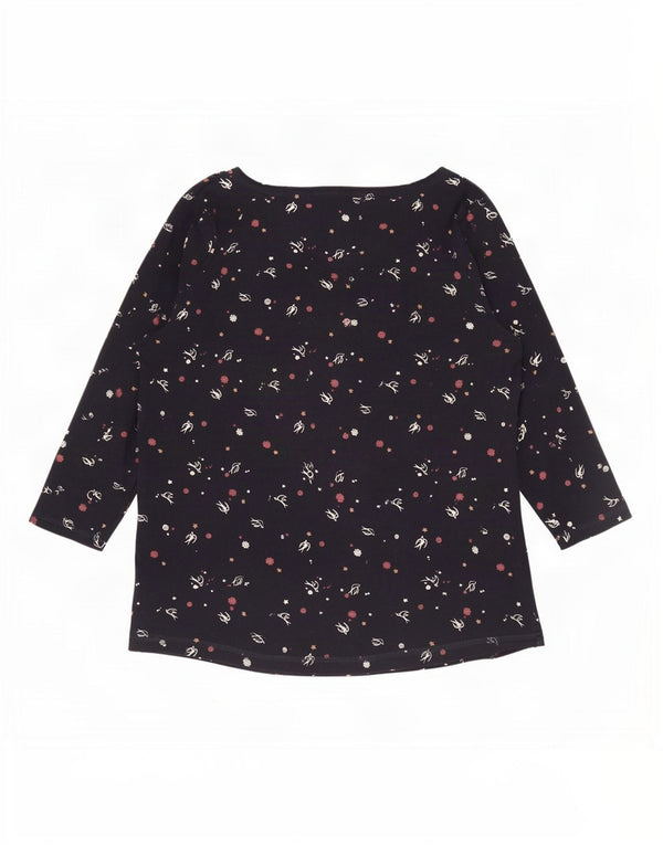 Женский топ с абстрактным узором Marks & Spencer, рукав 3/4, UK 20, 2XL, темно-синий