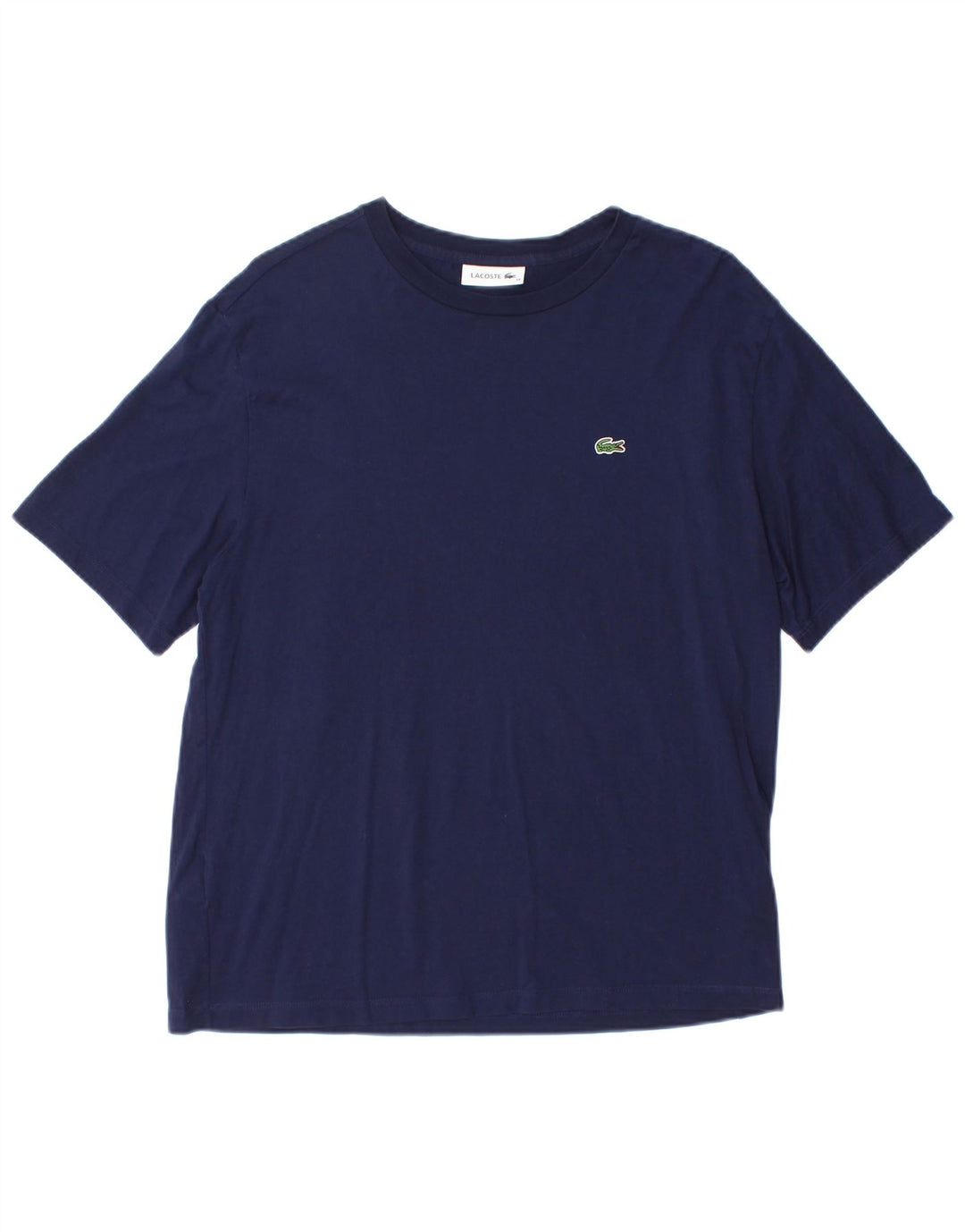 Женская футболка Lacoste, размер 38, средний, темно-синий, хлопок
