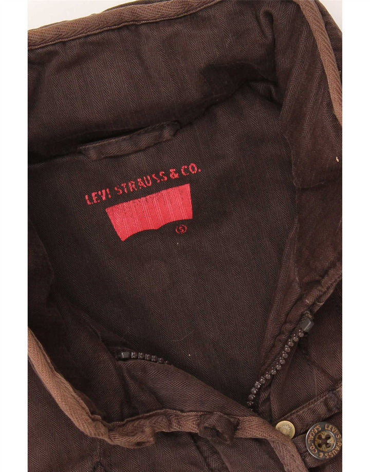 Женская ветровка Levi's UK 10, маленькая коричневая с рисунком «елочка»