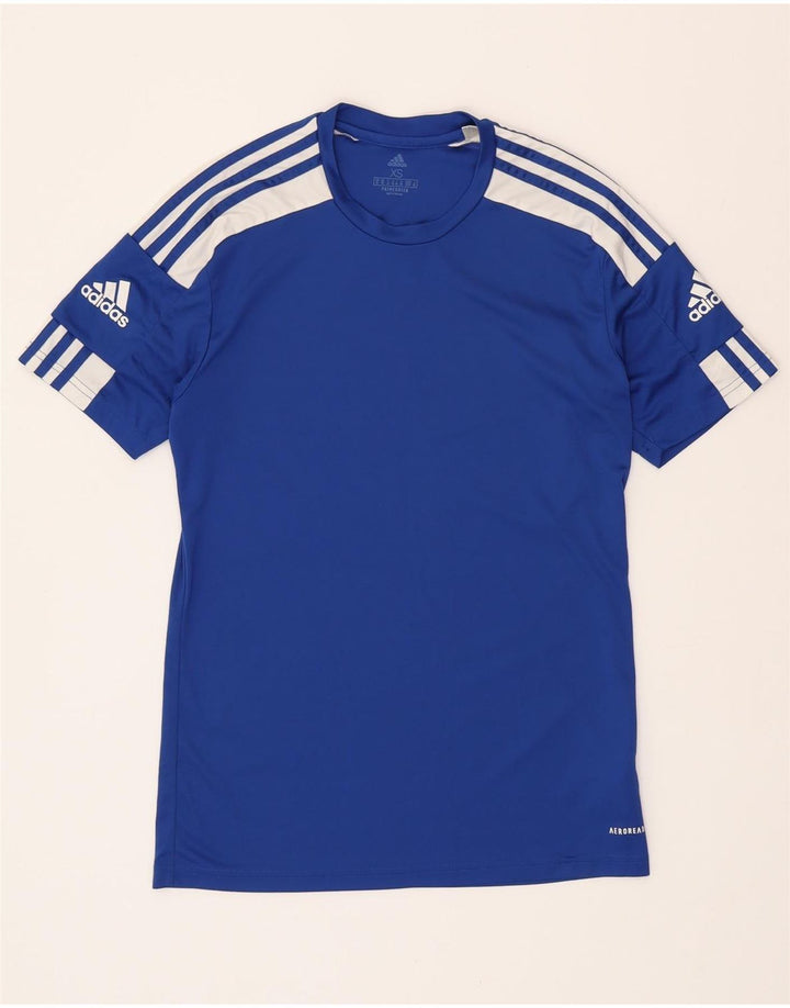 Мужская футболка ADIDAS Aeroready Top XS синяя с цветными блоками из полиэстера