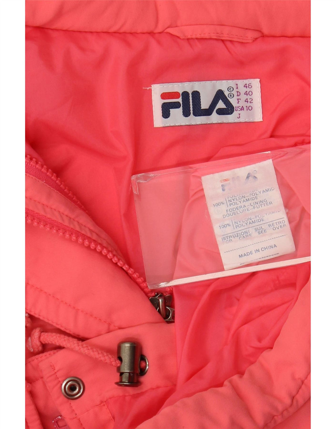 Женская ветровка Fila US 10, большая розовая полиамидная куртка