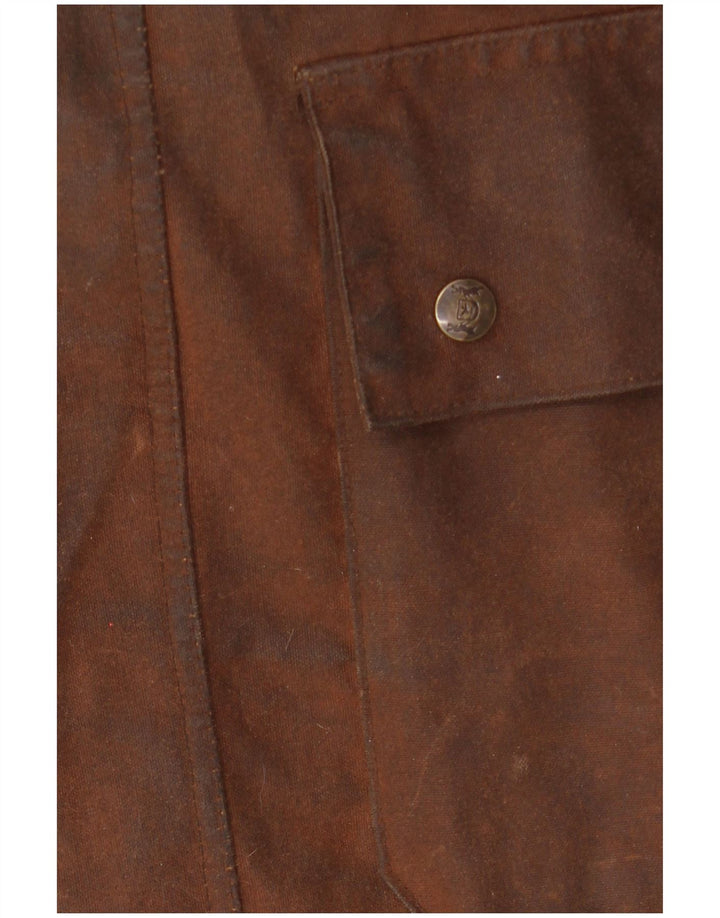 HUNTER Мужская охотничья накидка из вощеного хлопка с капюшоном UK 34 XS Коричневый хлопок