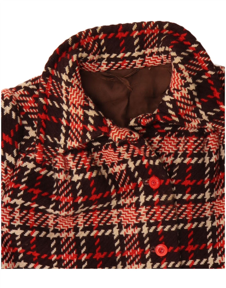 ВИНТАЖНОЕ женское короткое пальто UK 18 XL в красную клетку