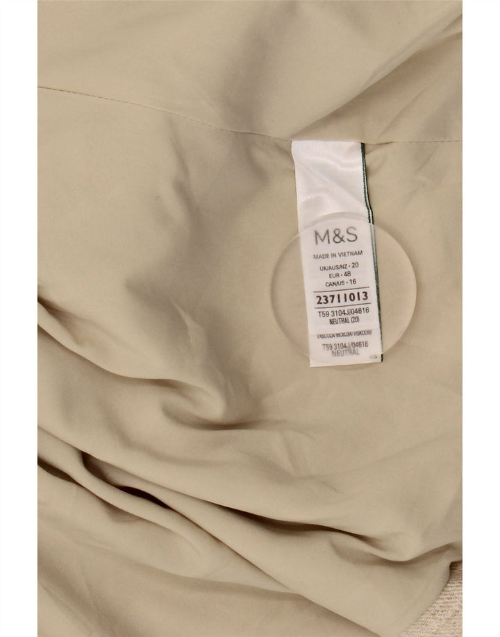 Женский открытый пиджак MARKS & SPENCER UK 20 2XL, бежевый льняной пиджак