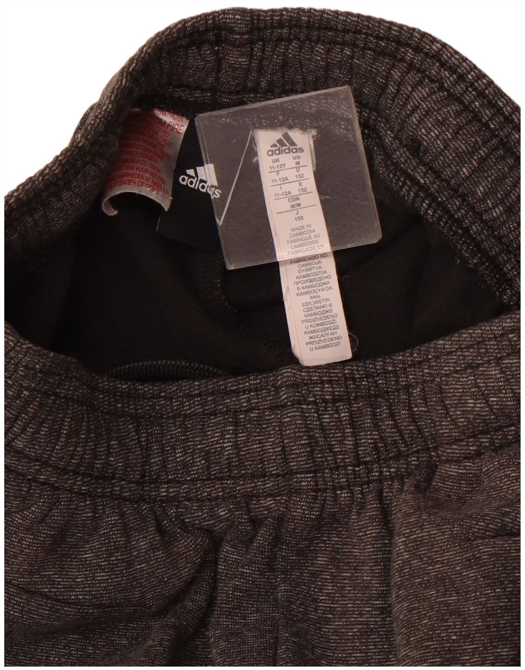 Спортивный костюм ADIDAS для девочек Брюки-джоггеры 11–12 лет Серый хлопок с крапинками