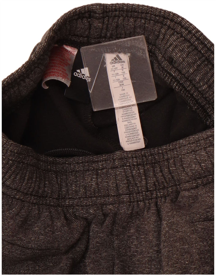 Спортивный костюм ADIDAS для девочек Брюки-джоггеры 11–12 лет Серый хлопок с крапинками