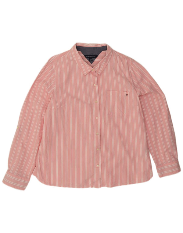 Женская рубашка Tommy Hilfiger UK 18 XL из хлопка в розовую полоску