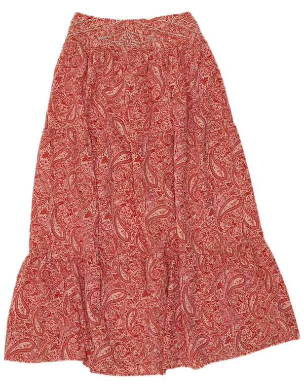 Женская юбка Gypsy XS W24 Zara, красный полиэстер с узором пейсли