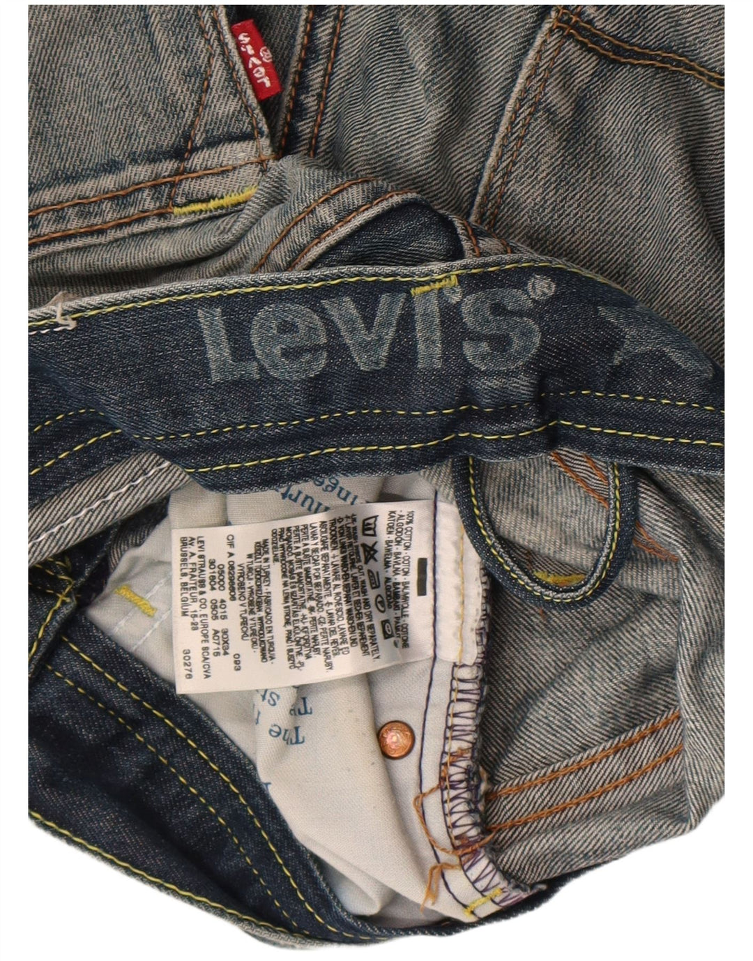 Женские джинсовые шорты с рисунком Levi's W30, хлопковые, среднего синего цвета