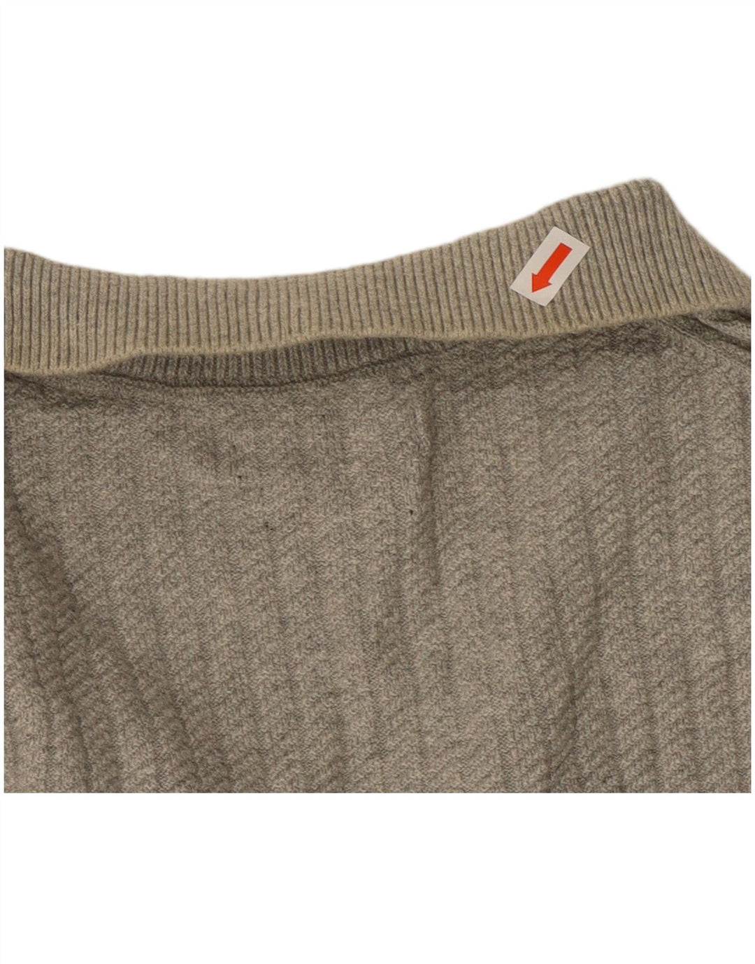 Мужской джемпер с воротником поло MASSIMO DUTTI, средний серый хлопковый свитер