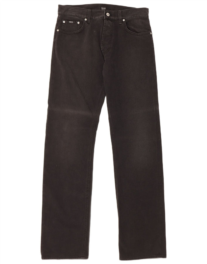 Мужские прямые джинсы Hugo Boss W32 L34, черный хлопок