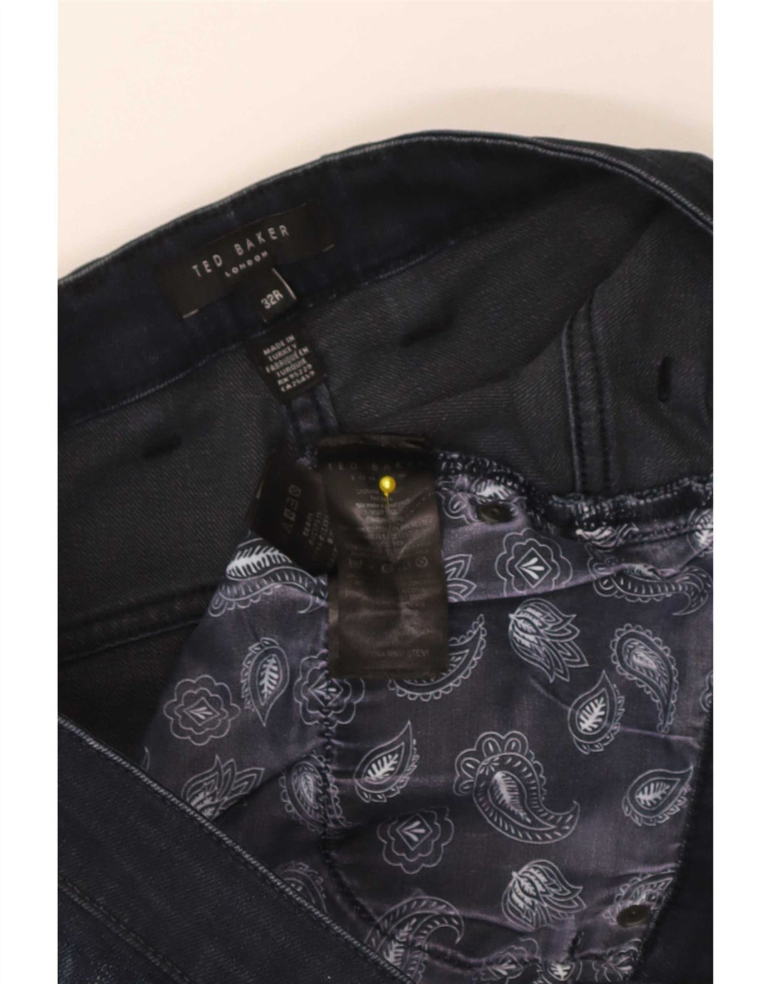 Мужские узкие джинсы Ted Baker W32 L31 Темно-синие хлопковые