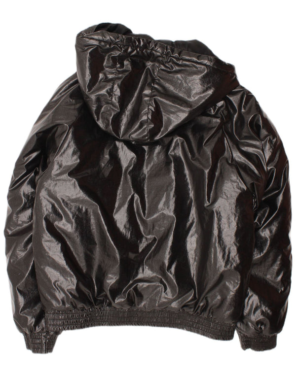 Утепленная куртка с капюшоном Guess для маленьких девочек 9–12 месяцев, серая полиэтиленовая