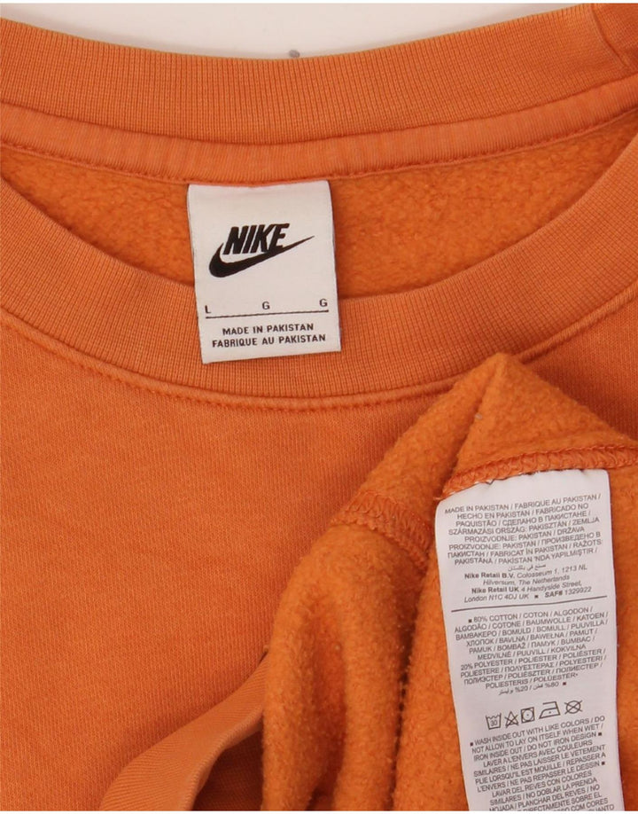 Мужской свитер с рисунком Nike, большой оранжевый хлопковый джемпер