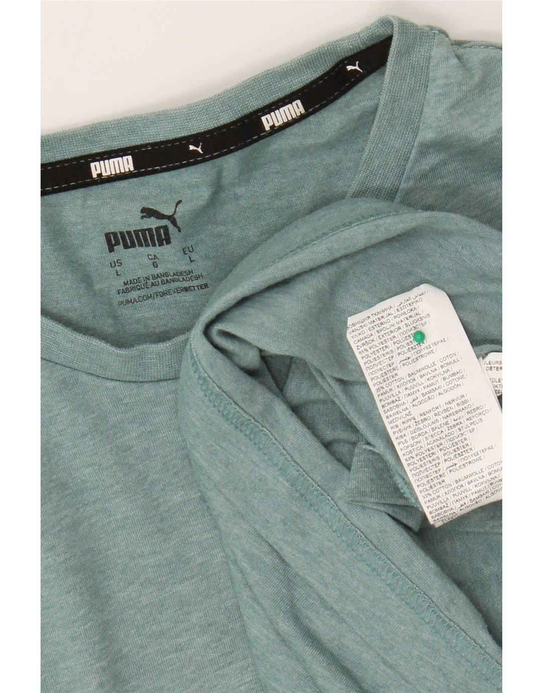 Мужская футболка с рисунком Puma, большой зеленый полиэстер с крапинками