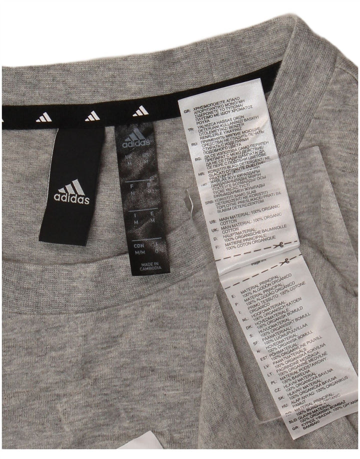 Adidas Мужская футболка с рисунком Верх среднего серого цвета из хлопка