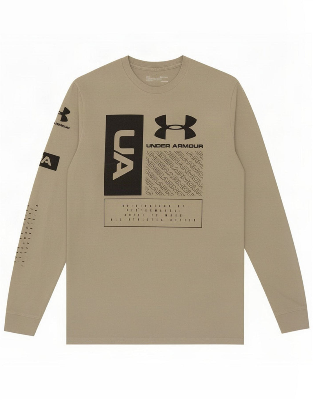 Мужской топ с рисунком Under Armour с длинным рукавом, маленький серый