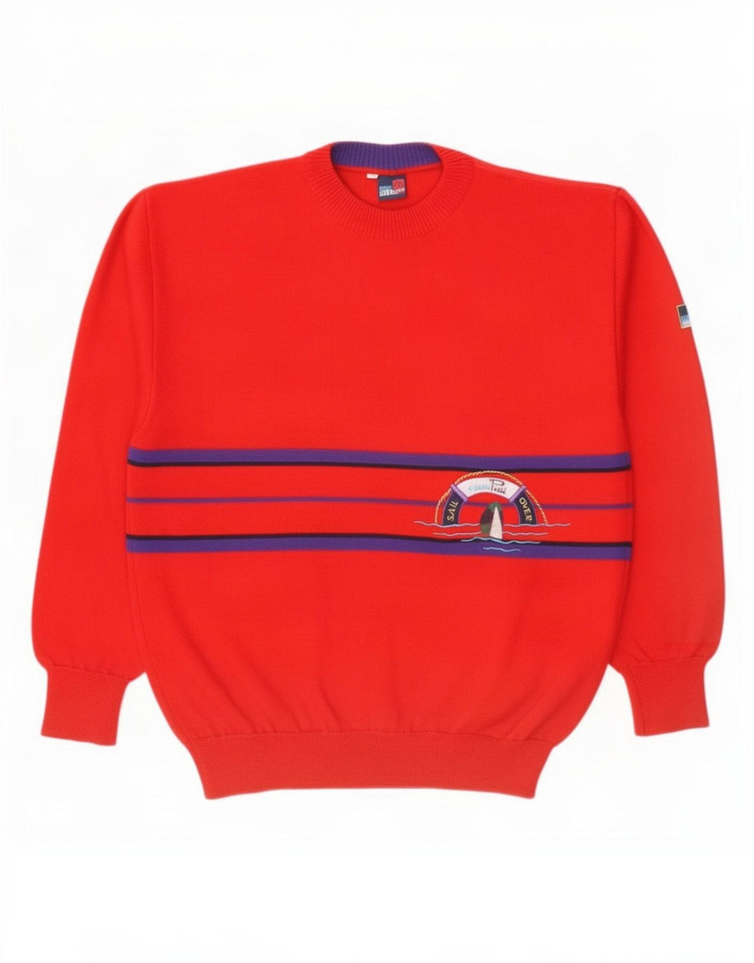 Мужской джемпер с круглым вырезом Evan Pull, XL, шерстяной в красную полоску